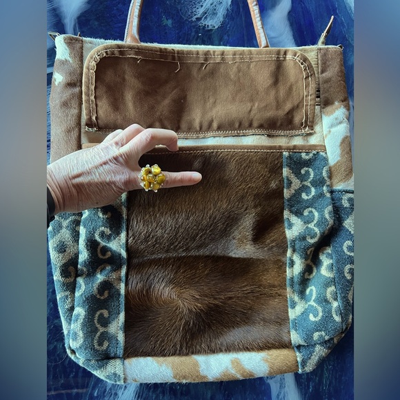 BUY or BUNDLE NEW! Patchwork Western, leather, suede, canvas,removable strapTOTE - Picture 10 of 16